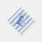 Niedlich Girly Blue Cowgirl Boot Stripe Serviette (Ecke)