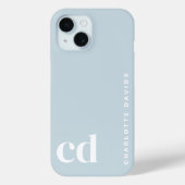 Niedlich Girly Blue Monogram Case-Mate iPhone Hülle (Rückseite)
