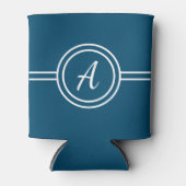 Niedlich Girly Blue Monogram Dosenkühler (Vorderseite)