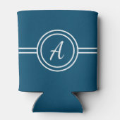 Niedlich Girly Blue Monogram Dosenkühler (Rückseite)