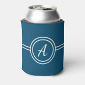 Niedlich Girly Blue Monogram Dosenkühler (Kanne Rückseite)