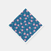 Niedlich Girly Blue & Pink Floral Serviette (Ecke)