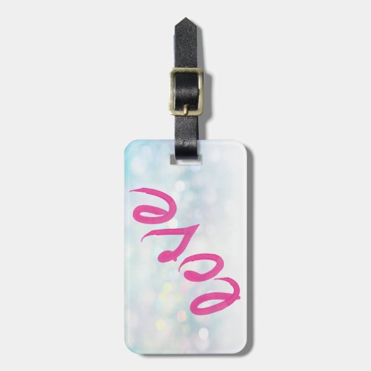 Niedlich Girly Bokeh, Liebe-Personalisiert Gepäckanhänger (Vorderseite vertikal)