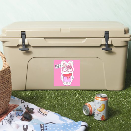 Niedlich Girly Bunny Aufkleber (Kühler)