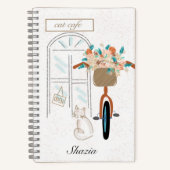 Niedlich Girly Cat Café Custom Notizblock (Vorderseite)