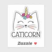 Niedlich Girly Caticorn Aufkleber (Blatt)