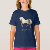 Niedlich Girly & Chic Silver Foil Einhorn Personal T-Shirt (Vorderseite)