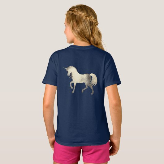 Niedlich Girly & Chic Silver Foil Einhorn Personal T-Shirt (Schwarz voll)