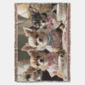 Niedlich Girly Chihuahua Tea Party Decke (Vorderseite Vertikal)