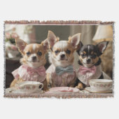 Niedlich Girly Chihuahua Tea Party Decke (Vorderseite)