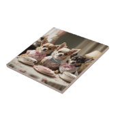 Niedlich Girly Chihuahua Tea Party Fliese (Seite)