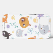 Niedlich Girly Colorful Kittens Illustrationsmuste Case-Mate iPhone Hülle (Rückseite (Horizontal))