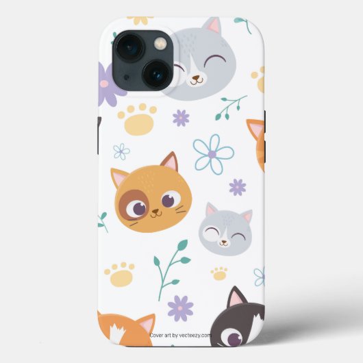 Niedlich Girly Colorful Kittens Illustrationsmuste Case-Mate iPhone Hülle (Rückseite)