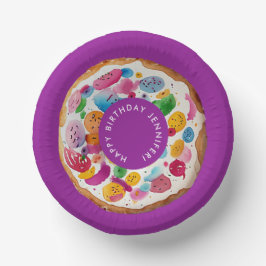 Niedlich Girly Colorful Lila Sweet Donut Wassercol Pappteller