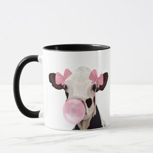 Niedlich Girly Cow Pink Bubblegum Tasse (Links)