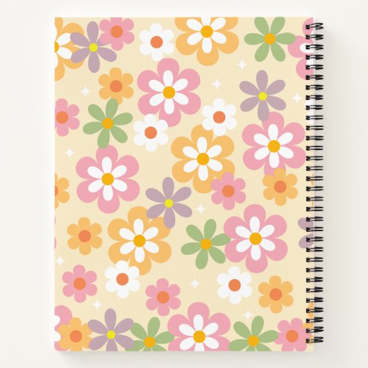 Niedlich Girly Daisy Pattern Notizblock (Rückseite)