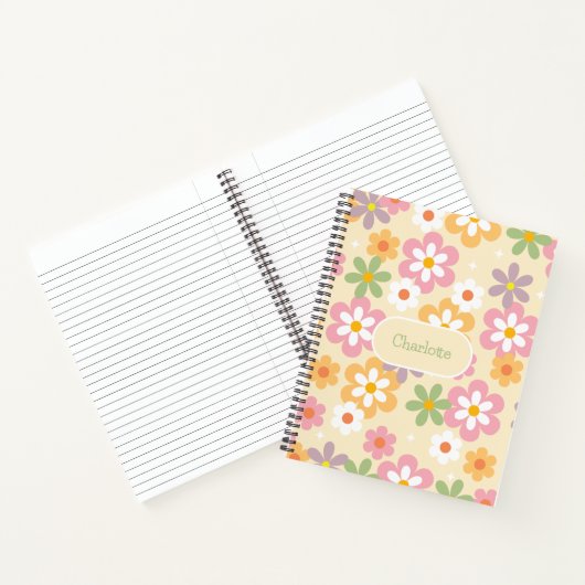 Niedlich Girly Daisy Pattern Notizblock (Innenseite)