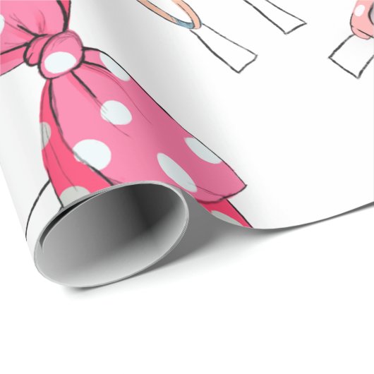 Niedlich Girly Diva Glam Chic Mode Geschenkpapier (Rolleneckpunkt)