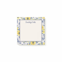 Niedlich Girly Dusty Blue Yellow Flowers Creme