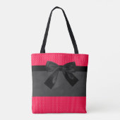 Niedlich Girly Elegant Red Polka Dots - Black Bow Tasche (Rückseite)