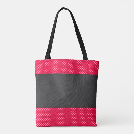 Niedlich Girly Elegant Red Polka Dots - Black Bow Tasche (Rückseite)