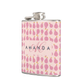 Niedlich Girly Feminine Birne Mit Monogramm Erstge Flachmann (Links)