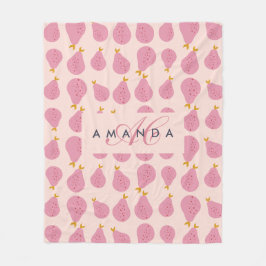 Niedlich Girly Feminine Birne Mit Monogramm Erstge Fleecedecke