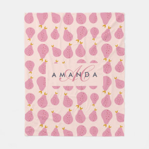 Niedlich Girly Feminine Birne Mit Monogramm Erstge Fleecedecke