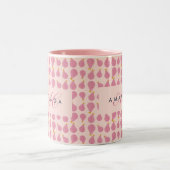 Niedlich Girly Feminine Birne Mit Monogramm Erstge Zweifarbige Tasse (Mittel)