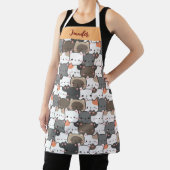 Niedlich Girly First Name Weihnachtskatzen Illustr Schürze (InSitu)