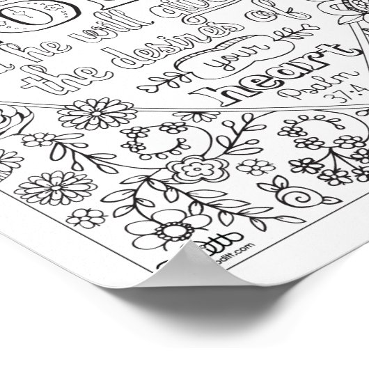 Niedlich Girly Floral Christlich Scripting Bible V Poster (Ecke)