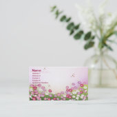 Niedlich Girly Floral Fine Visitenkarte (Stehend Vorderseite)