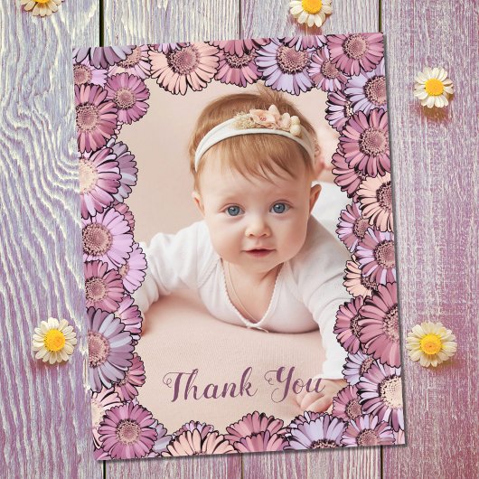 Niedlich Girly Floral Pastel Boho Daisy Custom Fot Postkarte