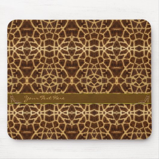 Niedlich Girly Giraffe Muster Tierdrucke & Stilett Mousepad (Vorne)