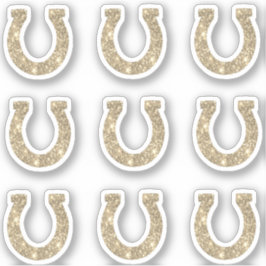 Niedlich Girly Glam Gold Glitzer Horseshoe Set Aufkleber