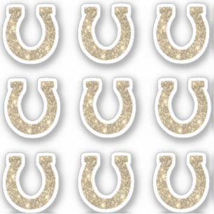Niedlich Girly Glam Gold Glitzer Horseshoe Set Aufkleber