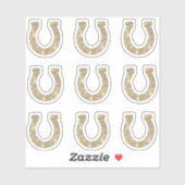 Niedlich Girly Glam Gold Glitzer Horseshoe Set Aufkleber (Blatt)