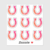 Niedlich Girly Glam Pink Glitzer Horseshoe Set Aufkleber (Blatt)