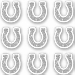 Niedlich Girly Glam Silver Glitzer Horseshoe Set Aufkleber