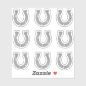 Niedlich Girly Glam Silver Glitzer Horseshoe Set Aufkleber (Blatt)
