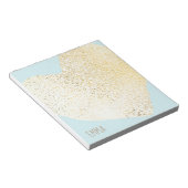 Niedlich Girly Gold Herzname Personalisierter Name Notizblock (angewinkelt)