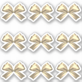 Niedlich Girly Gold Satin Ästhetischer Bow Aufkleber