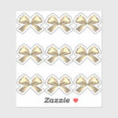 Niedlich Girly Gold Satin Ästhetischer Bow Aufkleber (Blatt)