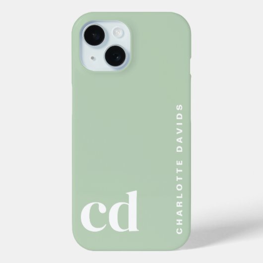 Niedlich Girly Green Monogram Case-Mate iPhone Hülle (Rückseite)