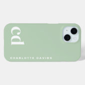 Niedlich Girly Green Monogram Case-Mate iPhone Hülle (Rückseite (Horizontal))