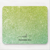 Niedlich Girly Green Ombre Glitzer Mouse Pad Mousepad (Vorne)