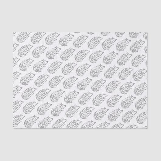 Niedlich Girly Grey Igel Kinder Baby Girl Pattern Seidenpapier (Vorderseite)