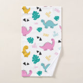 Niedlich Girly Hand gezeichnet Dinosaurier Muster Badhandtuch Set (Handtuch)