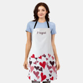 Niedlich Girly Hand Gezeichnet Herz Whimsical Roma Schürze (Getragen)