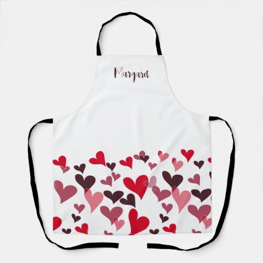 Niedlich Girly Hand Gezeichnet Herz Whimsical Roma Schürze (Vorderseite)